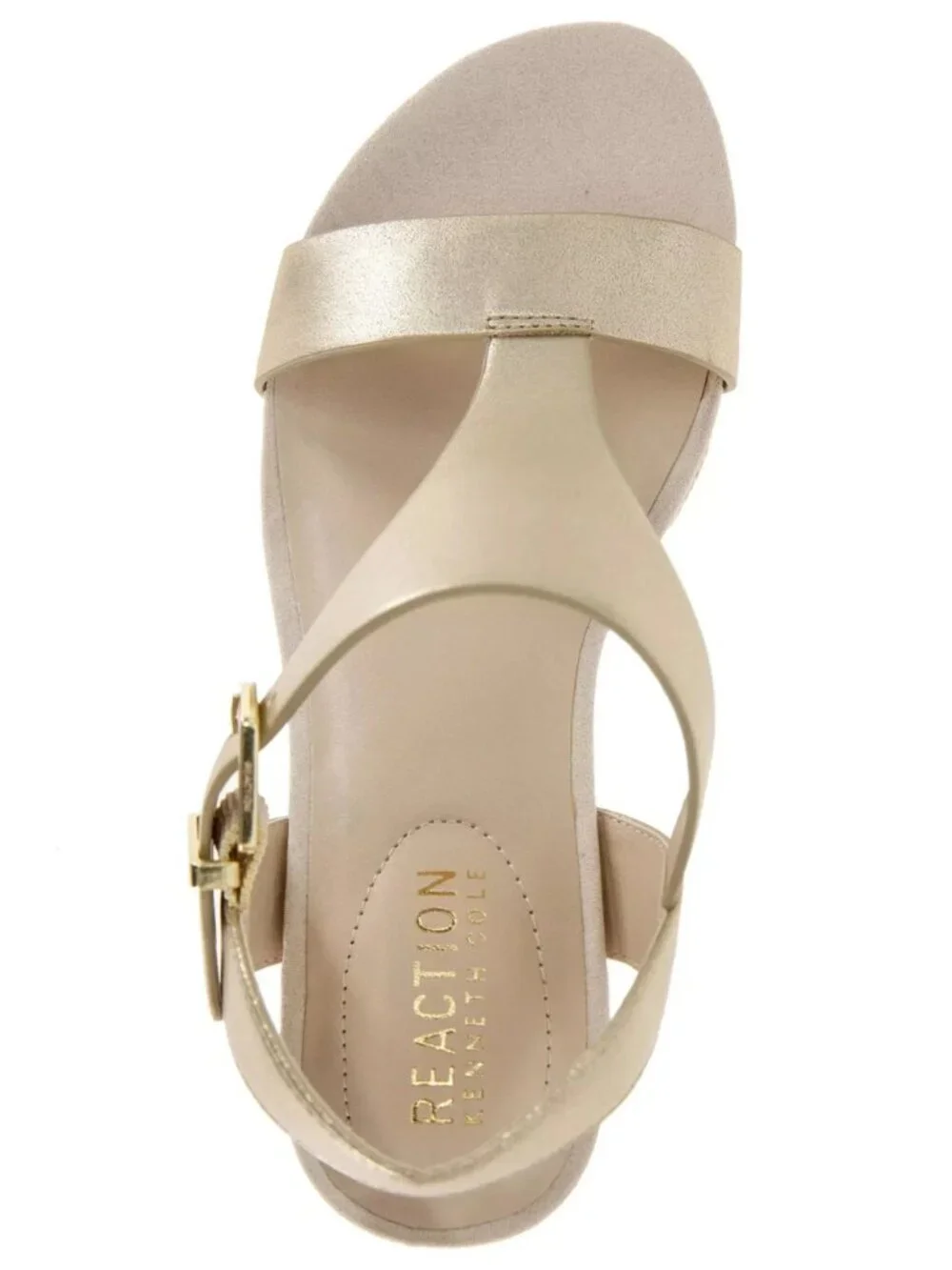 Kenneth Cole Card Wedge Sandals Gold Women’s Size 8 M NWT